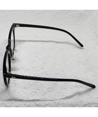 Retro Nerd Geek Oversized Eye Glasses Horn Rim Framed Clear Lens Spectacles - Black 53731 - CB18YK4IH35 $18.69 Oversized