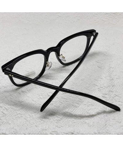 Retro Nerd Geek Oversized Eye Glasses Horn Rim Framed Clear Lens Spectacles - Black 53731 - CB18YK4IH35 $18.69 Oversized