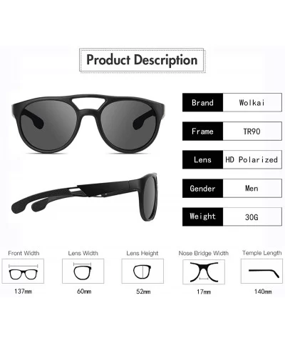 Polarized Sports Sunglasses for Men UV Protection TR90 Frame Retro Driving Fishing Sports Sun Glasses - CF1948SY27N $18.62 Sport