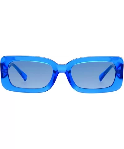 Noa Rectangular Mens Womens Designer Fashion Sunglasses - Blue - CE18Y42WNOI $63.63 Rectangular