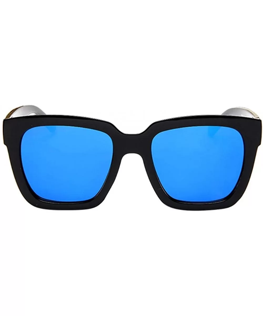 Retro Vintage Sunglasses Colorful Mirror Lens Matte Frame Sunglasses - Blue - C718Q656DCR $11.47 Rimless