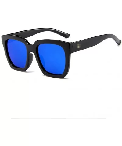 Retro Vintage Sunglasses Colorful Mirror Lens Matte Frame Sunglasses - Blue - C718Q656DCR $11.47 Rimless