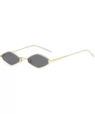 New retro square metal small frame fashion diamond ocean piece unisex party sunglasses - Grey - CR18YSC9NN5 $18.64 Square