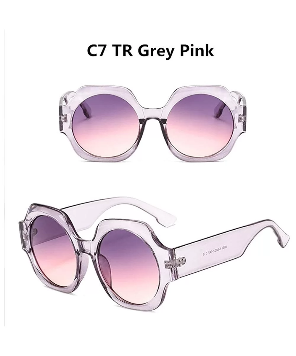 Women Big Frame Round Sunglasses Oversized Tortoise Gragual Lens sunglass Shades Female Eyeglasses - CK199OU6UCR $14.86 Overs...