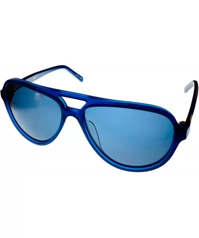 Mens Navy Plastic Aviator Rxable Sunglass Smoke Lens 2002 2 - C41902S5CCL $81.33 Aviator