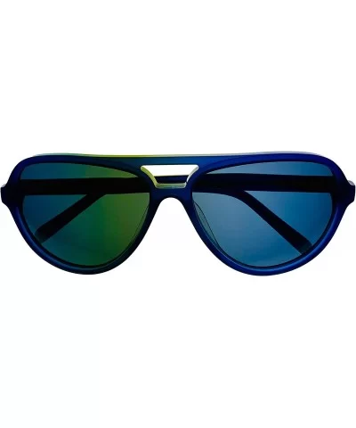 Mens Navy Plastic Aviator Rxable Sunglass Smoke Lens 2002 2 - C41902S5CCL $81.33 Aviator