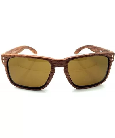 Sunglasses Line WOOD - mod. RACING FLAT Wood effect - auto moto SPORT man woman - Light Wood - C1182ECGTA8 $48.16 Rectangular