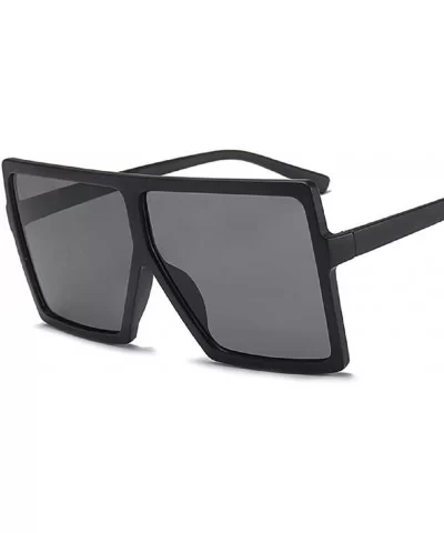 Square Oversized Sunglasses for Women Men Flat Top Fashion Shades - A - CA18S5XCO9G $12.91 Oversized