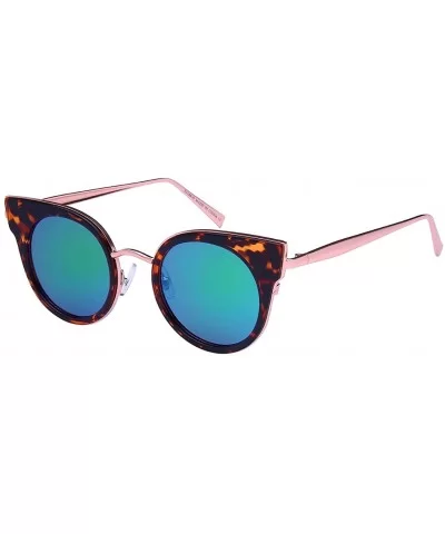 Round Cat Eye Optical Sunnies w/Flat Lens 32186-O-FLREV - Demi - C612NDZUEK9 $13.05 Round