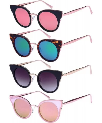 Round Cat Eye Optical Sunnies w/Flat Lens 32186-O-FLREV - Demi - C612NDZUEK9 $13.05 Round