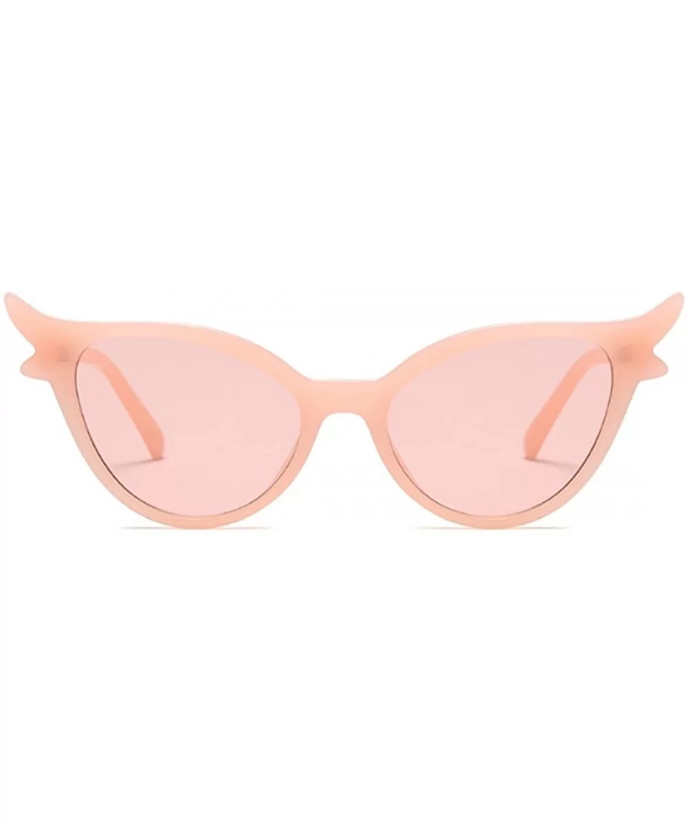 Women Vintage Retro Cat Eye Sunglasses Resin frame Oval Lens Mod Style - Pink - C918DW7W07G $14.14 Oval