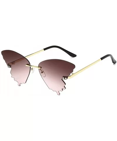 Butterfly Sunglasses for Women/Men Oversized Rimless Eyewear Luxury Trending Cat Eye Sun Glasses Streetwear UV400 - CH198HG78...