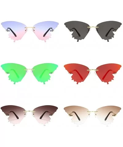 Butterfly Sunglasses for Women/Men Oversized Rimless Eyewear Luxury Trending Cat Eye Sun Glasses Streetwear UV400 - CH198HG78...