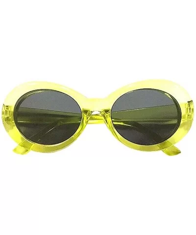 Retro Vintage Clout Goggles Unisex Sunglasses Rapper Oval Shades Grunge Glasses - C318O3S9ANO $11.00 Oval