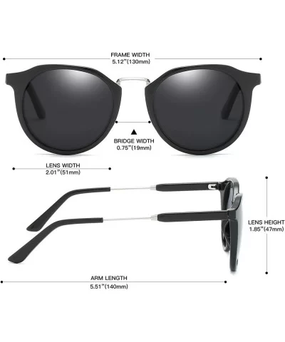 Retro Polarized Round Sunglasses for Men Women Vintage Designer Style UV400 Protection Lens - CM18ZZX68SR $19.74 Aviator