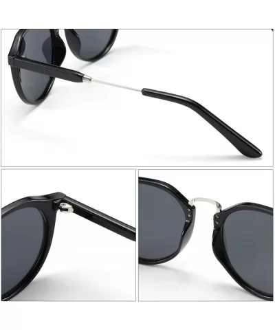 Retro Polarized Round Sunglasses for Men Women Vintage Designer Style UV400 Protection Lens - CM18ZZX68SR $19.74 Aviator