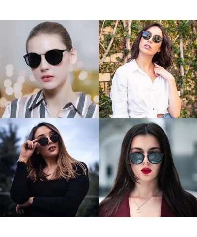 Retro Polarized Round Sunglasses for Men Women Vintage Designer Style UV400 Protection Lens - CM18ZZX68SR $19.74 Aviator