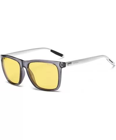 HD Polarized Night Vision Sunglasses For Men - Gray - CT18CGHL0I6 $28.36 Rectangular