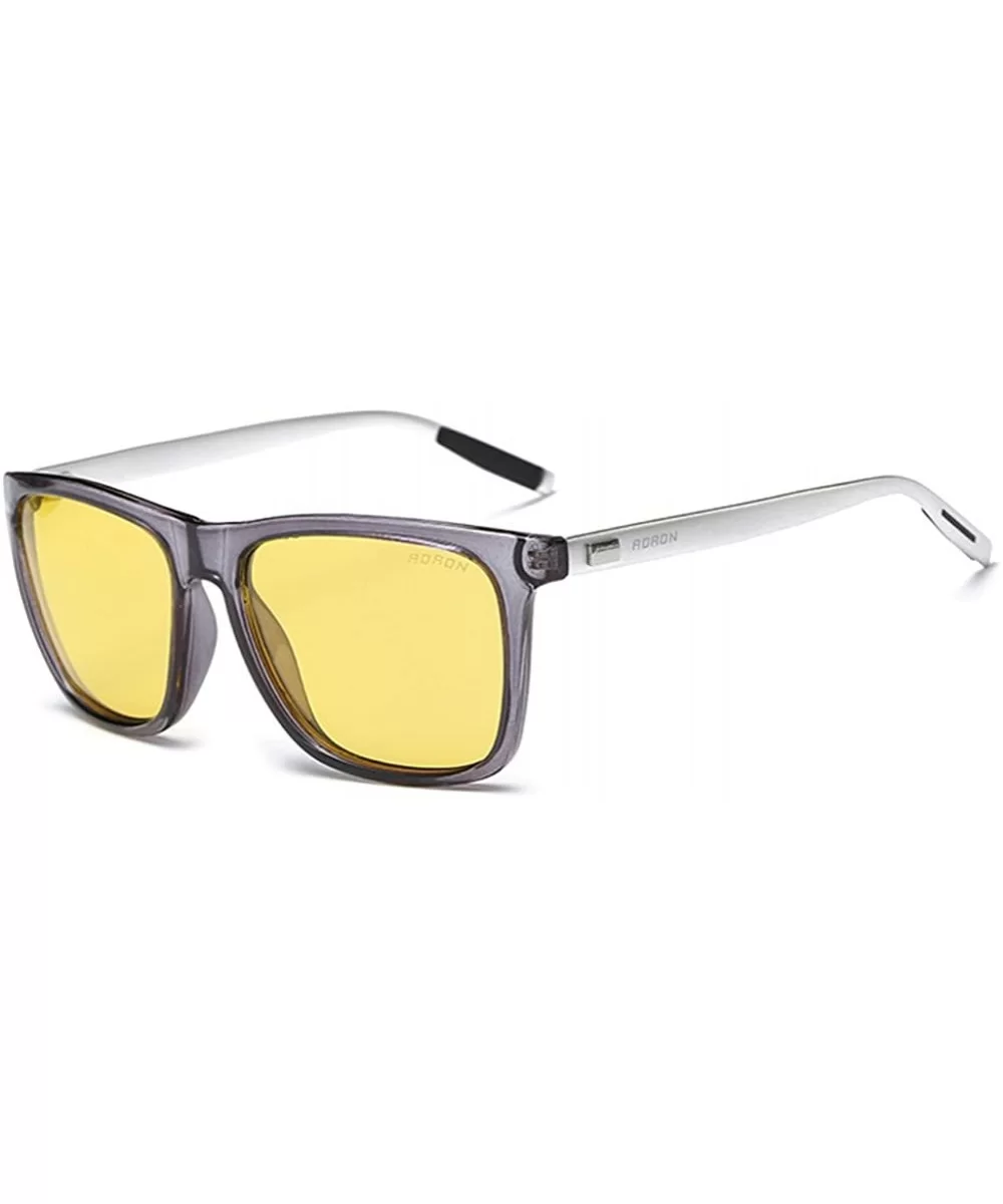 HD Polarized Night Vision Sunglasses For Men - Gray - CT18CGHL0I6 $28.36 Rectangular