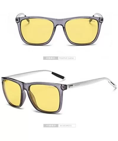 HD Polarized Night Vision Sunglasses For Men - Gray - CT18CGHL0I6 $28.36 Rectangular