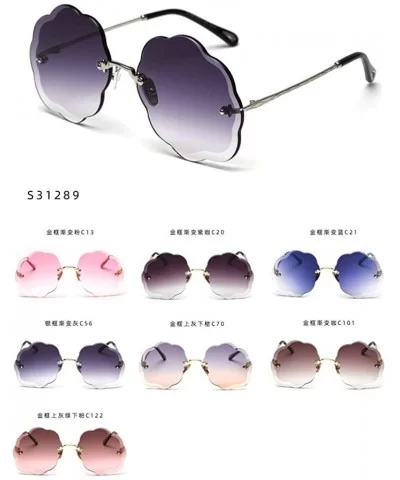 Fashion Sunglasses Gradient Cutting Glasses - Blue - C818UH295EM $17.74 Rimless