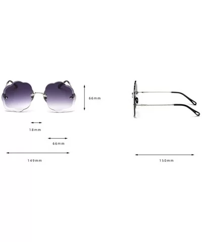 Fashion Sunglasses Gradient Cutting Glasses - Blue - C818UH295EM $17.74 Rimless