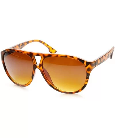 Modern Fashion Oversized Matte Finish Plastic Aviator Sunglasses - Tortoise Amber - C511O5E0UYF $13.82 Aviator