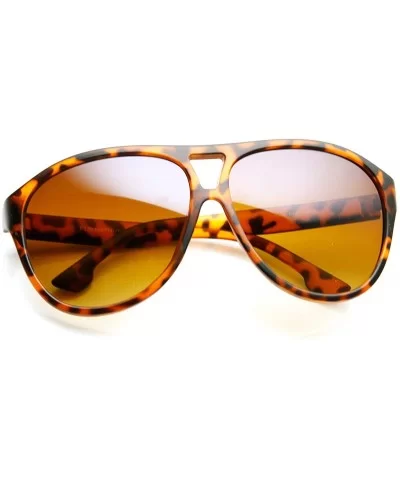 Modern Fashion Oversized Matte Finish Plastic Aviator Sunglasses - Tortoise Amber - C511O5E0UYF $13.82 Aviator