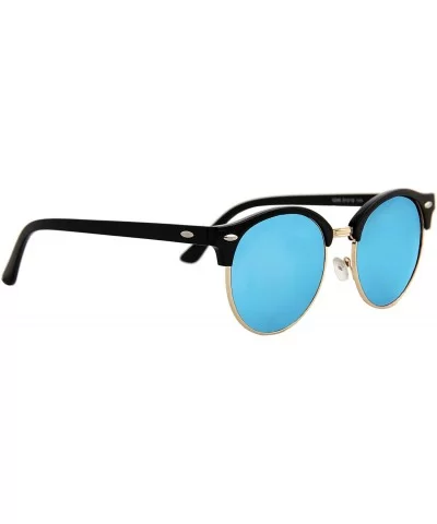 Classic Sunglasses Vintage Durable Fashion Inspired Semi-Rimless Round Frame Mirror Stylish Trendy - CV18G8R89XD $14.18 Rimless