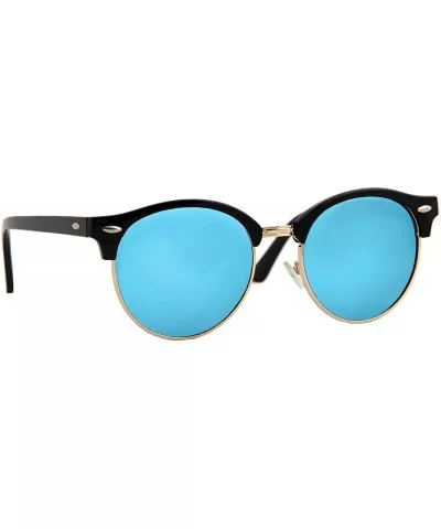 Classic Sunglasses Vintage Durable Fashion Inspired Semi-Rimless Round Frame Mirror Stylish Trendy - CV18G8R89XD $14.18 Rimless