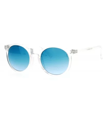 Clear Frame Oceanic Color Lens Plastic Keyhole Sunglasses - Green Blue - C312DST6CXF $14.06 Round