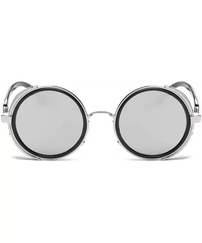 Small Round Polarized Sunglasses Mirrored Lens Unisex Glasses 2019 - Silver Frame/Silver Mirrored Lens - CQ18RK27DTC $19.51 R...