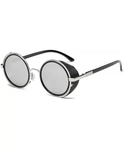 Small Round Polarized Sunglasses Mirrored Lens Unisex Glasses 2019 - Silver Frame/Silver Mirrored Lens - CQ18RK27DTC $19.51 R...