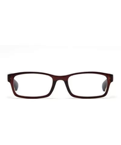 Newbee Fashion Squared Reading Glasses - Brown - CM11PTMXADJ $11.05 Square