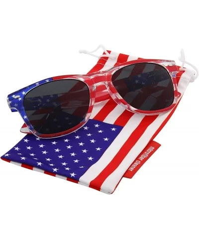 American Flag Sunglasses Classic USA Large Adult Size UV400 - Smoke Black - C511YY2H5QT $12.41 Aviator