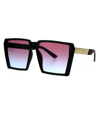 Womens Squared Robotic Rectangular Diva Futurism Oceanic Gradient Sunglasses - Pink Blue - C51829AC86I $12.20 Rectangular