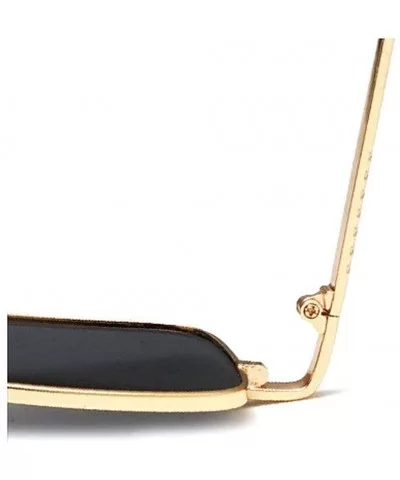 2019 New fashion trend luxury marine piece square brand designer unisex sunglasses UV400 - Gold Tea - CJ18NQ5WYZS $15.07 Square