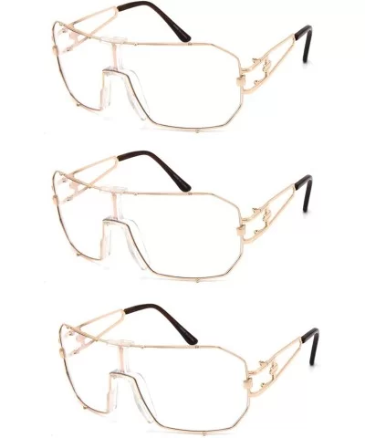 Men/Women's fashion Clear lens eyeglasses 3 pairs - Frame - CS1973IXRYT $12.38 Aviator