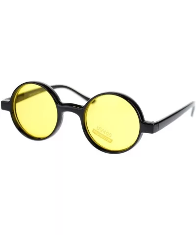 Black Round Circle Frame Sunglasses Small Narrow Color Lens - Black - CA1880QWWZ6 $14.01 Round