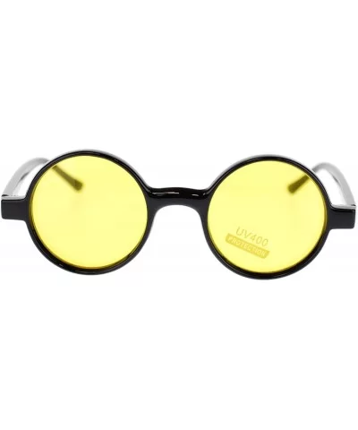 Black Round Circle Frame Sunglasses Small Narrow Color Lens - Black - CA1880QWWZ6 $14.01 Round