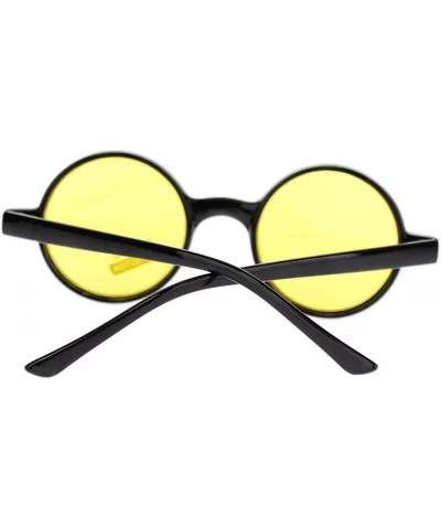 Black Round Circle Frame Sunglasses Small Narrow Color Lens - Black - CA1880QWWZ6 $14.01 Round