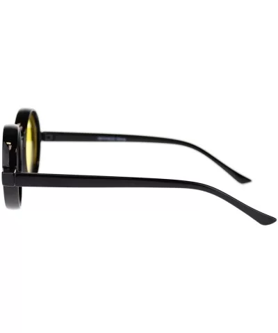 Black Round Circle Frame Sunglasses Small Narrow Color Lens - Black - CA1880QWWZ6 $14.01 Round