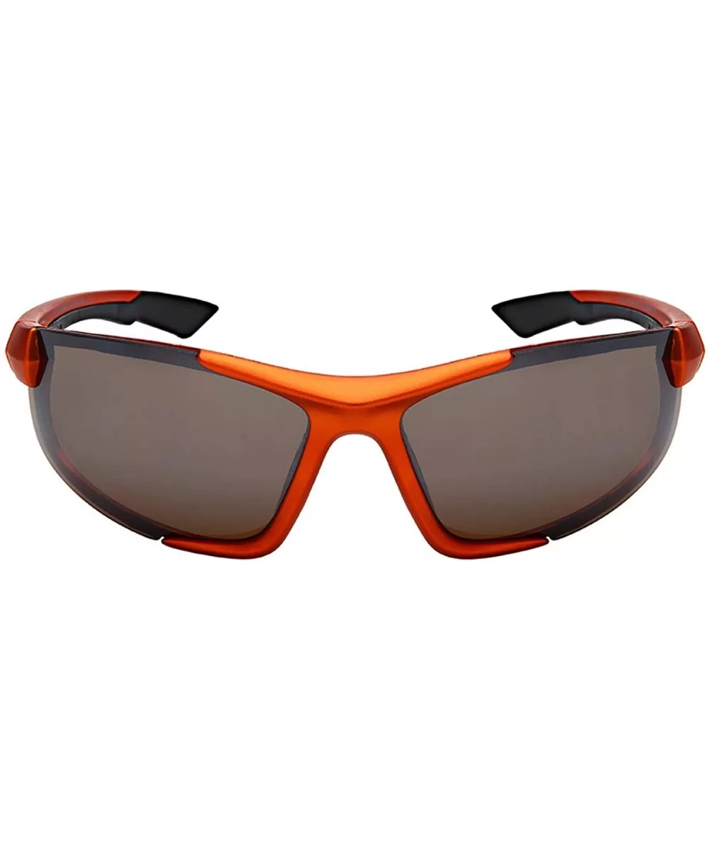 Unisex Adults 100% UV400 Polycarbonate Frame Sport Blades Wrap SunGlasses - Orang/Black - CA192ZKT9M9 $21.13 Sport