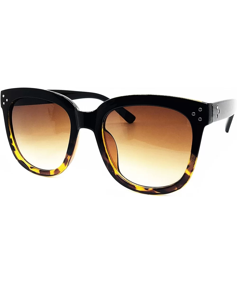 1780 Premium Oversize XXL Women Men Mirror Havana Tilda Shadow Style Fashion Sunglasses - Black/ Brown - C118EXL6SQN $20.68 O...