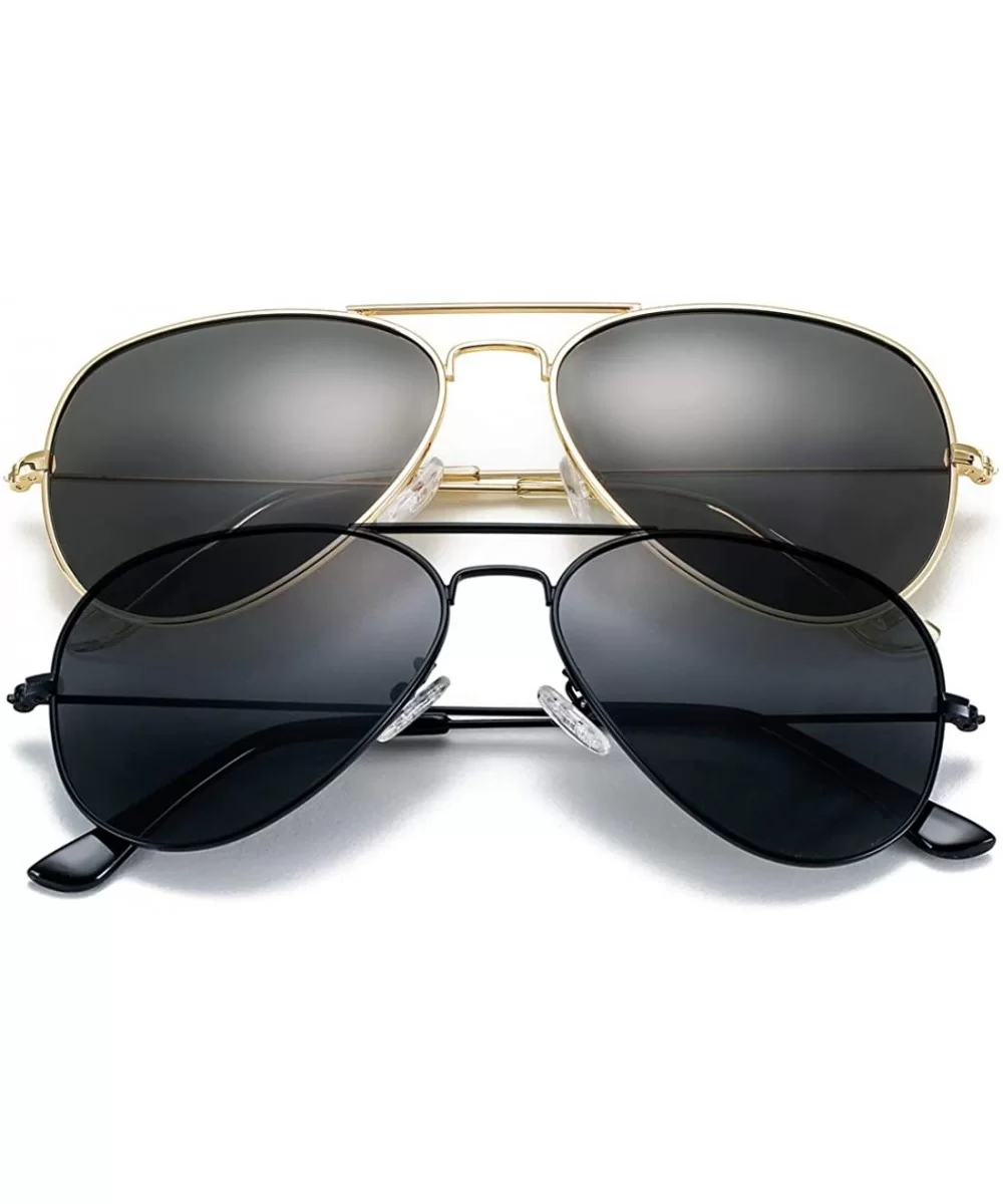 Classic Polarized Aviator Sunglasses for Men Women Mirrored UV400 Protection Lens Metal Frame - CI18SN2HWW3 $24.41 Sport