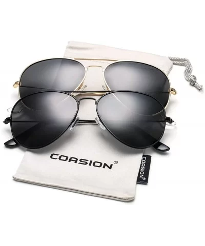 Classic Polarized Aviator Sunglasses for Men Women Mirrored UV400 Protection Lens Metal Frame - CI18SN2HWW3 $24.41 Sport