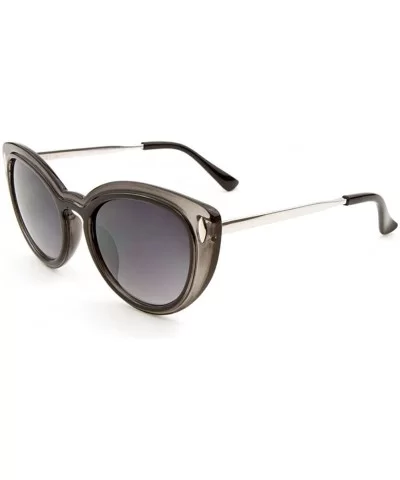 Clear Oversized Cat Eye Nikita Sunglasses - Grey- Silver & Black - C812FRONGSX $12.34 Oversized