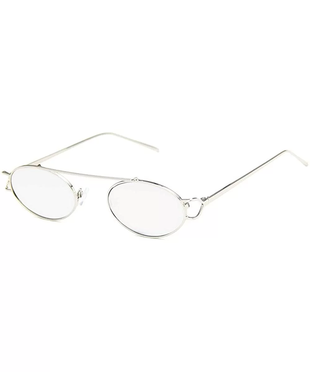 2019 metal single beam hollow unisex brand fashion designer hip hop sunglasses - Silver - CR18YKUA586 $17.06 Oval