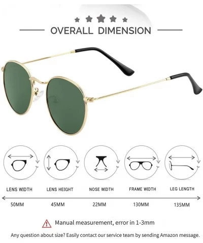 Small Round Polarized Sunglasses for Men Women Mirrored Lens Classic Circle Sun Glasses - Gold Frame/G15 - CD194T0LRQ4 $19.70...