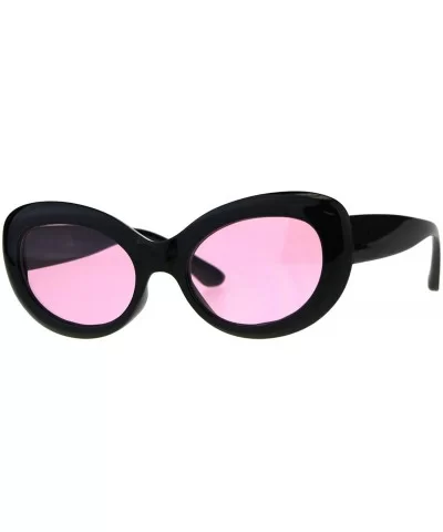 Womens Sunglasses Oval Cateye Vintage Fashion Frame UV 400 - Black (Pink) - CO18KZG4U79 $14.21 Oval